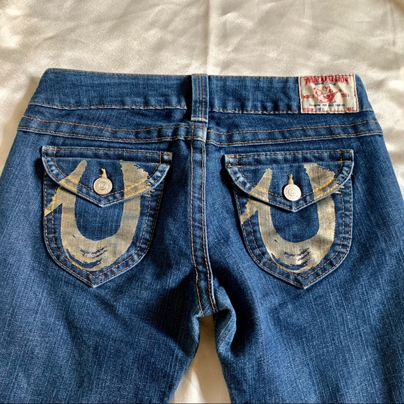 VTG Y2K True Religion Gold Low Rise Joey Jeans - Picture 8 of 17